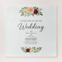 シンプルオーバーレイ結婚式招待状 ジグソーパズル