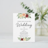 シンプルオーバーレイ結婚式招待状 ポストカード (スタンド正面)