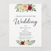 シンプルオーバーレイ結婚式招待状 ポストカード (正面)