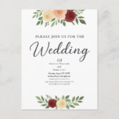 シンプルオーバーレイ結婚式招待状 ポストカード (正面)