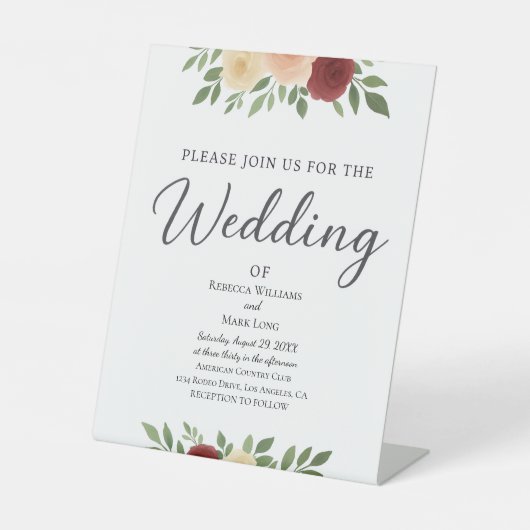 シンプルオーバーレイ結婚式招待状 台座サイン (正面)