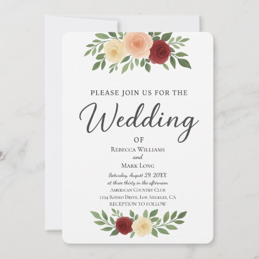 シンプルオーバーレイ結婚式招待状 招待状 (正面)