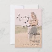 シンプルオーバーレイ モダン フォト ウェディング 招待状 (正面)