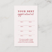 シンプルオールドエレガントホワイトさくらんぼレッド美しい 予約カード (正面)