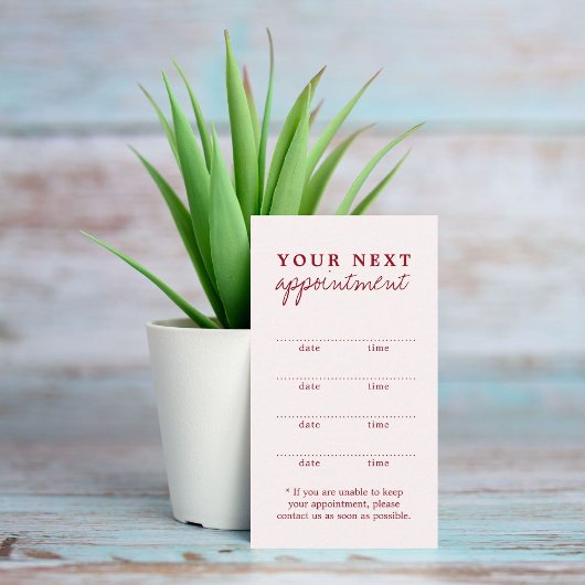 シンプルオールドエレガントホワイトさくらんぼレッド美しい 予約カード