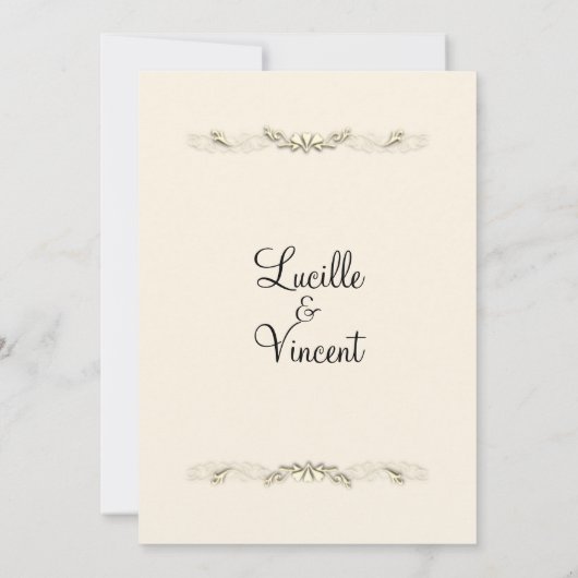 シンプルオールドレ伝統的ース結婚式招待状 招待状 (裏面)