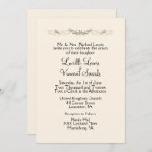 シンプルオールドレ伝統的ース結婚式招待状 招待状 (正面/裏面)