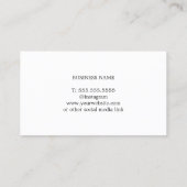 シンプルオールド白エレガントターコイズロータスアイコンヨガ 名刺 (裏面)