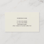 シンプルオールド白エレガントターコイズロータスアイコンヨガ 名刺 (裏面)