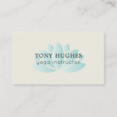 シンプルオールド白エレガントターコイズロータスアイコンヨガ 名刺 (正面)