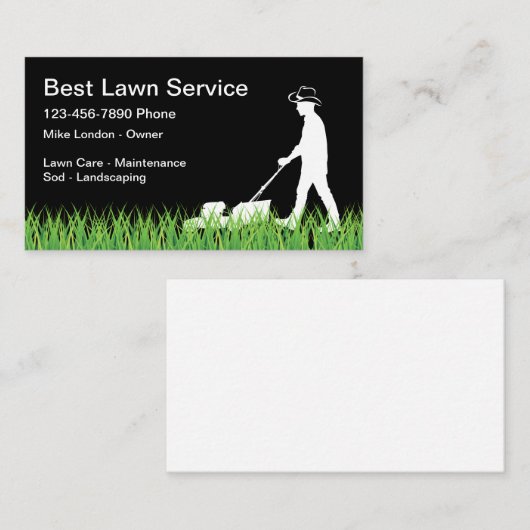 シンプルカウボーイテーマ芝刈り名刺 名刺 (正面/裏面)
