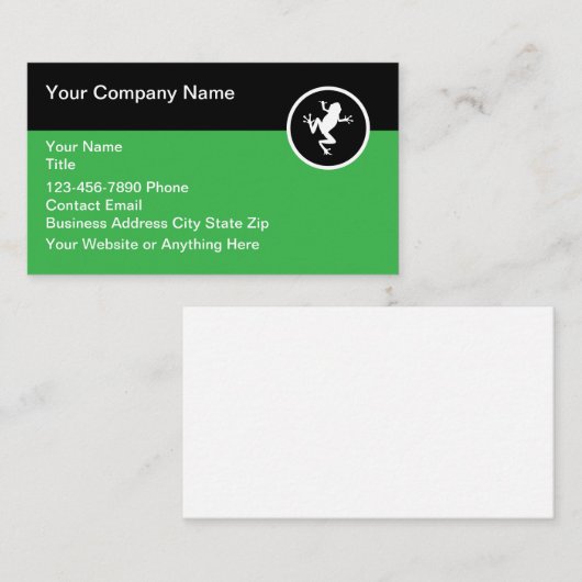 シンプルカエルのロゴアニマル自然テーマ名刺 名刺 (正面/裏面)