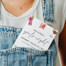 シンプルカクテルガールズナイトバチェロレッテ 招待状