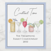 シンプルカクテルドリンク水の色お洒落おもしろい ワインラベル (シングルラベル)