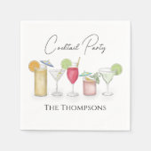 シンプルカクテルドリンク水の色お洒落パーティー スタンダードカクテルナプキン (正面)