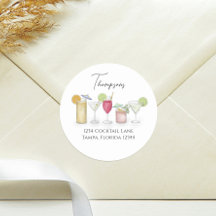 シンプルカクテルドリンク水カラー差出人住所