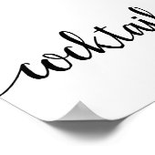 シンプルカクテル |ブラックスクリプト任意のイベントバー記号 ポスター (角)