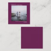 シンプルカシス結婚式の日付写真ミニを保存 ノートカード (正面/裏面)