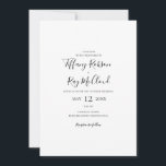 シンプルカジュアルエレガント結婚式招待状 招待状<br><div class="desc">このシンプル結婚式招待状エレガントはカジュアル、ミニマルなブラックとホワイトのモダンに最適結婚である。このデザインはミニマルコンテンポラリーフォントに書を添えフォーマルている。今保まで、または自分のアートワークや写真でパーソナライズすることを選択！</div>