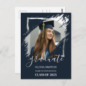 シンプルカジュアル卒業写真 ポストカード (正面/裏面)