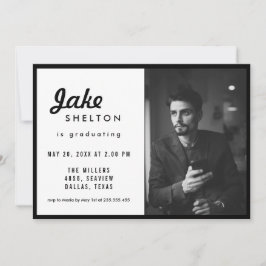シンプルカジュアル卒業写真 招待状