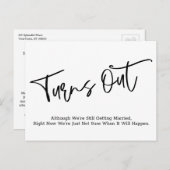 シンプルカジュアル延期結婚発表 ポストカード (正面/裏面)