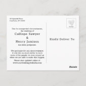 シンプルカジュアル延期結婚発表 ポストカード (裏面)