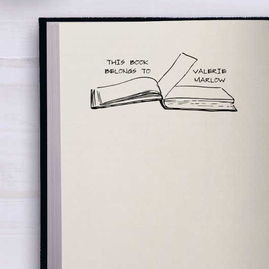 シンプルカジュアル手書カスタム図書室 セルフインキングスタンプ