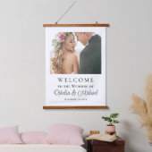 シンプルカジュアル結婚の歓迎サイン(写真) 吊り下げ型タペストリー (寝室)