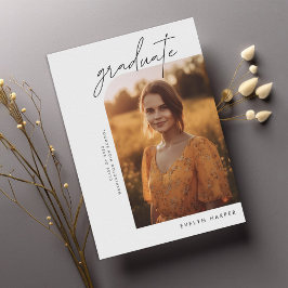 シンプルカジュアルScript College 2写真卒業 案内状