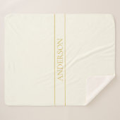 シンプルカスタマイズエレガント可能文字 | 金ゴールドオフ白 シェルパブランケット (正面(横))
