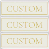 シンプルカスタマイズエレガント可能文字 | 金ゴールドオフ白 シール (正面)