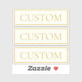 シンプルカスタマイズエレガント可能文字 | 金ゴールドオフ白 シール (シート)