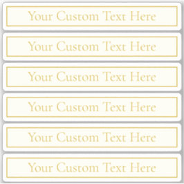 シンプルカスタマイズエレガント可能文字 | 金ゴールドオフ白 シール