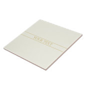 シンプルカスタマイズエレガント可能文字 | 金ゴールドオフ白 タイル (側面)