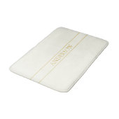 シンプルカスタマイズエレガント可能文字 | 金ゴールドオフ白 バスマット (アングル)