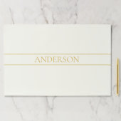 シンプルカスタマイズエレガント可能文字 | 金ゴールドオフ白 ペーパーパッド (インサイチュ)