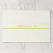 シンプルカスタマイズエレガント可能文字 | 金ゴールドオフ白 ペーパーパッド (正面)