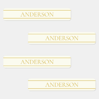 シンプルカスタマイズエレガント可能文字 | 金ゴールドオフ白 ラベル