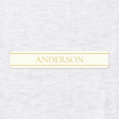 シンプルカスタマイズエレガント可能文字 | 金ゴールドオフ白 ラベル (デザイン1)