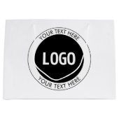 シンプルカスタマイズテキストとロゴまたは画像 ラージペーパーバッグ (正面)