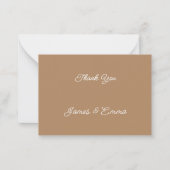 シンプルカスタマイズブラウン結婚さま ノートカード (正面)