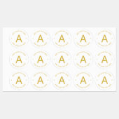 シンプルカスタマイズモダン可能文字 |金ゴールドと白 ラベル (シート)