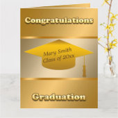 シンプルカスタマイズモダン金ゴールド カード (黄色い花)