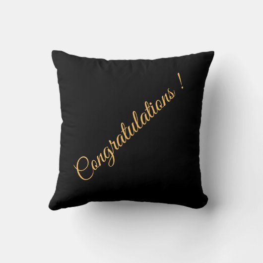 シンプルカスタマイズモダン黒金ゴールド クッション (裏面)