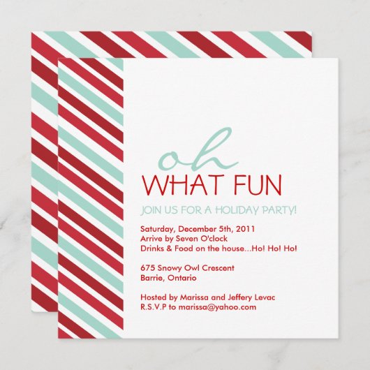 シンプルカスタマイズ可能なクリスマスパーティの招待状 招待状 (正面/裏面)