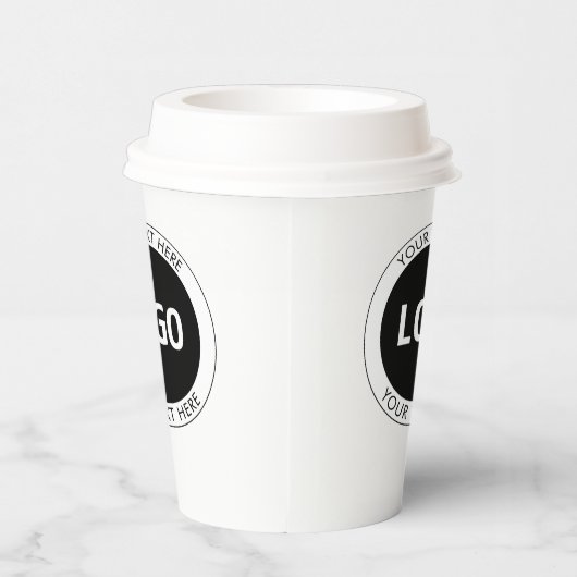 シンプルカスタマイズ可能な文字とロゴまたはイメージ 紙コップ (右)