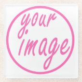 シンプルカスタマイズ可能な画像写真テンプレート ガラスコースター (正面)