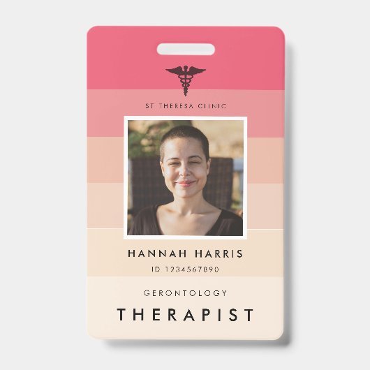 シンプルカスタマイズ可能な病院従業員名タグ バッジ (正面)