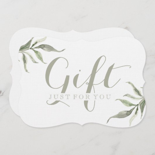 シンプルカスタマイズ可能な葉のギフト証明書 (正面/裏面)